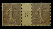 FRANCE Nº 133 **  Paire  Millesimee 1905 - 1903-60 Semeuse Lignée