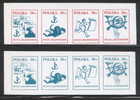 POLAND SOLIDARNOSC (POCZTA KOLPORTEROW) 1985 COURIER POST 2 STRIPS OF 4 UNGUMMED PAPER (SOLID0734/0521) - Vignettes Solidarnosc