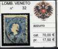 LOMBARDO VENETO - N.32 - Sassone 120 Euro - Lombardy-Venetia