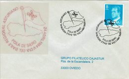 ENVELOPE CANCELLATION JOUR DE LA DANSE D'ASTURIAN RÉGIONALE 1984 CARTE ET DRAPEAU D'ASTURIAS - Danse