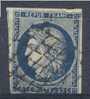 Lot N°2750  N°4a Bleu Foncé, Oblit Grille De 1849, Coté 60 Euros - 1849-1850 Ceres