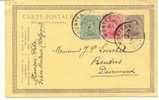 Albert 1 Met Bijfrankering Naar Denemarken - Cartes Postales 1909-1934