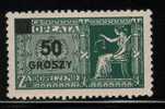 POLAND 1937 COURT DELIVERY FEE 50 GR OPT ON 80 GR GREEN - Fiscale Zegels