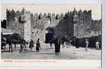 Jérusalem Porte De Damas Animée, Vers 1900 - Palestina