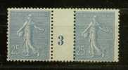 FRANCE Nº 132 ** En Paire Millesimee 1903 - Millesimi