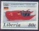 88N0097 Bobsleigh Medaille Or 1042 Liberia 1988 Neuf ** Jeux Olympiques De Calgary - Hiver