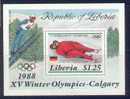 88N0098 Luge Saut A Ski  Bloc 111 Liberia 1988 Neuf ** Jeux Olympiques De Seoul - Winter (Other)