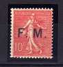 TIMBRE DE FRANCHISE N°4 10c SEMEUSE Xx NEUF SANS CHARNIERE, MNH, SIN CHARNELA, TTB - 1903-60 Semeuse A Righe