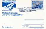 POLOGNE ENTIER POSTAL 1983 ET OBLITERATION TEMPORAIRE CHAMPIONNATS EUROPE JUNIOR DE CANOE KAYAK - Aviron