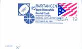 OBLITERATION TEMPORAIRE BASKET BALL USA 1991 A EDISON RARITAN CENTER MUSEE DU SPORT - Basket-ball