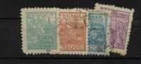 YT N° 383-384-386-387-OBLITERES BRESIL - Used Stamps