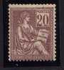 LIQUIDE : N°113 MOUCHON 20c LILAS-BRUN  NEUF SANS CHARNIERE Xx TTB, NMH. - 1900-02 Mouchon