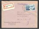 GERMANY SAAR 50 FRANCS AIRPOST On R-Cover - Lettres & Documents