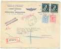 2 X5 F Op Aangetekende Brief - 1936-1957 Collo Aperto
