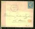 FRANCE Nº 46 B B Obl. S/  Lettre  Entiere Nuance Gris Bleu - 1870 Ausgabe Bordeaux