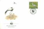 W0864 Grue Bugeranus Carunculatus Malawi 1987 FDC WWF - Cranes And Other Gruiformes