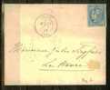 FRANCE Nº 46 B B Obl. S/  Lettre  Entiere Nuance Gris Bleu - 1870 Emissione Di Bordeaux