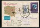 POLAND 1960 FLIGHT COVER FOR 100TH ANNIV OF POLISH STAMPS - Planes Maps - Posta Aerea