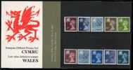 GB GREAT BRITAIN 1978-1981 WALES WELSH REGIONAL ISSUES PACK 129C PRESENTATION PACK DRAGON MACHINS - Pays De Galles