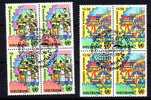 NATIONS UNIS - Bureau De VIENNE - 89/90 Obli (bloc De 4) Cote 13 Euros Depart à 10% - Used Stamps