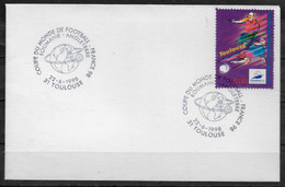 FRANCE Env Maxi Cachet Match Roumanie  - Angleterre à Toulouse  France 1998 Football - 1998 – Frankreich