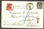 Postkaart Verzonden Vanuit Frankrijk Met Tx5met Cirkelstempel JUMET Op 9/mai/1903 - Cartas & Documentos