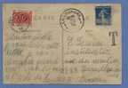 Postkaart Uit "France" Met TX 13A Met Naamstempel MANAGE , Cirkelstempel FAMILLEUREUX Op 17/8/19 !!!!!! - Covers & Documents