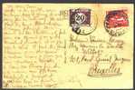 339 Op Kaart Met Toeristische Stempel BLANKENBERGHE , Met TX 34 Met Cirkelstempel BRUSSEL - 1932 Ceres Y Mercurio