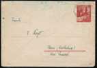 POLAND GEN GOVT 1942 24PF HISTORIC BUILDINGS POSTAL STATIONARY ENV (SYG VI 41) TIED WITH KRYNICA CDS POSTED TO GERMANY ( - Generalregierung