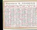 Mini Calendrier 1954 Papeteries François Paris A 23 - Other & Unclassified