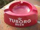 Cendrier Tuborg Beer, Plastique Rouge - Portacenere