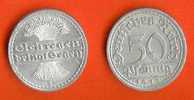 DEUTCHES REICH 1919-A Coin 50 Pf Aluminium C120 - Other & Unclassified