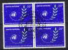 NATIONS UNIS - Bureau De New York - 354 Obli Bloc De 4 Cote 3,20 Euros Depart à 10% - Used Stamps