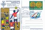 CANOE ET AVIRON  OBLITERATION TEMPORAIRE POLOGNE 1988 + ENTIER POSTAL VOLLEY BALL J O MONTREAL - Rowing
