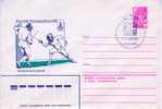 ESCRIME ENTIER POSTAL URSS 1980 JEUX OLYMPIQUES DE MOSCOU + OBLITERATION CONCORDANTE - Fencing