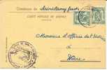 COB 425 2x35ct Sur Carte Postale De Service Envoyée Par L\´Administration Communale De St Remy-Geest (JODOIGNE) - 1935-1949 Small Seal Of The State