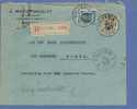 208+280 Op Aangetekende Brief Met Cirkelstempel  SCLESSIN Op 5/6/1930 - 1922-1927 Houyoux