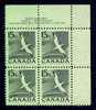 CANADA   Scott #343 VF MINT NH Upper Right PLATE #1 BLOCK CPB-13 - Num. Planches & Inscriptions Marge