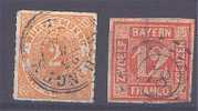 BAVARIA + WUERTTEMBERG - 2 NICE GOOD STAMPS F/VF! - Collections