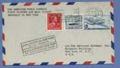 690+727+LP8  Op Luchtpostbrief " 1°vol Americain / Liaison BRUXELLES - NEW YORK " - Lettres & Documents