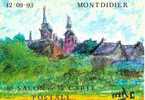 Huitiéme Salon à Montdidier Avec Timbre Au Verso (tableau De Mademoiselle Cauet) - Montdidier