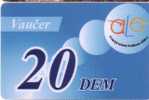 20 DEM ... Montenegro Very Old Issue Prepaid GSM Card * Prepaye Carte Recharge - Value In Old Deutschland Marks Vaucer - Otros – Europa