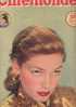 CINEMONDE : N° 734/1948  : Lauren  BACALL - Magazines