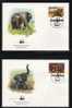 WWF 0004 1983 UGANDA AFRICAN ELEPHANTS LOXODONTA AFRICANA SET OF 4 FDCS KAMPALA PANDA BEAR CANCEL 22 AUG 1983 - Elephants