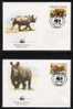 WWF 0006 1983 CENTRAL AFRICAN REPUBLIC BLACK RHINO SET OF 4 FDCS - Sonstige & Ohne Zuordnung