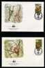 WWF 0013 1983 BRAZIL MURIQUI SET OF 2 FDCS Monkeys Apes Animals - Other & Unclassified