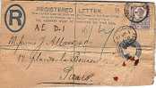 Carta Certificada  1901 LOMBARD St (Gran Bretagne) A Paris. PERFIN - Brieven En Documenten