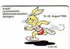 ALLEMAGNE LAPIN RABBIT FAISANT LA COURSE ATHLETISME 1993 50 DM RARE - Rabbits