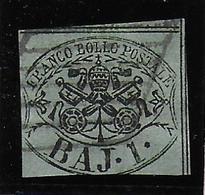 Italian States STATO PONTIFICIO Papal State  1B TYPE 1 VERDE AZZURO - Papal States