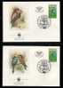 WWF 0064 1988 AUSTRIA BEE EATING BIRDS SET OF 2 FDCS - Abeilles